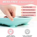 Bella's Friends Stainless Steel Toddler Plates Silicone Suction,3 Packs Non-Slip Baby Plates,Divided Portion,Food-Grade Silicone Plate for Kids,LEAD-FREE Dishwasher Safe