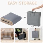 Bella's Friends Foldable Baby Play Mat for Floor, 50"x50" Vegan Leather Playpen Mat, 1.2" Extra Thick Foam, Non-Toxic, Wipe-Clean, Travel-Ready, Non-Slip Crawling Mat for Kids Toddlers&Infants